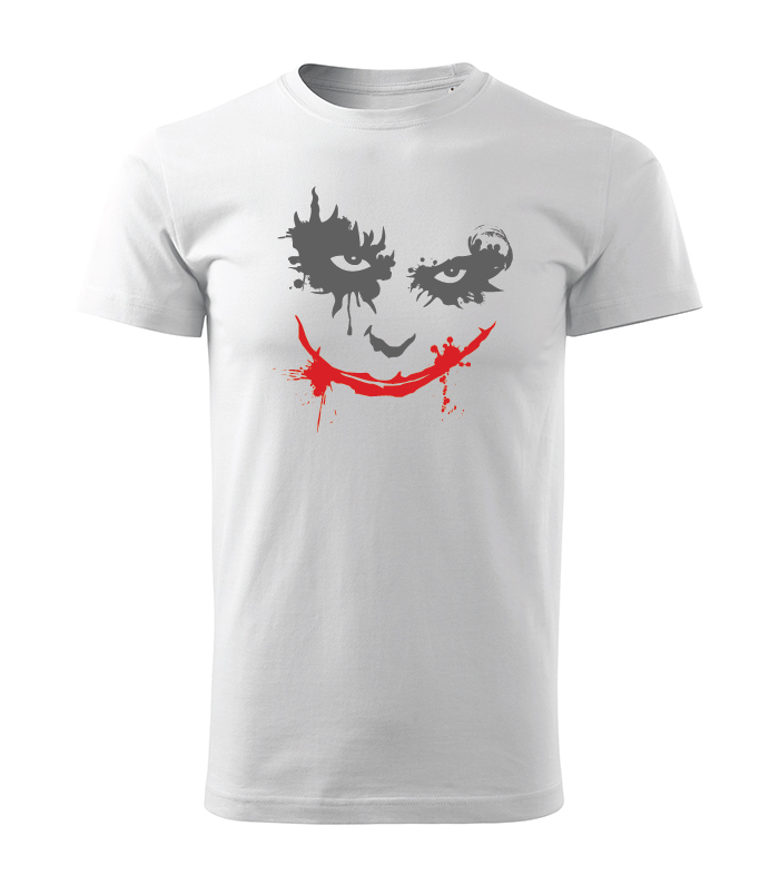 Pánske tričko - biele tričko s potlačou Joker