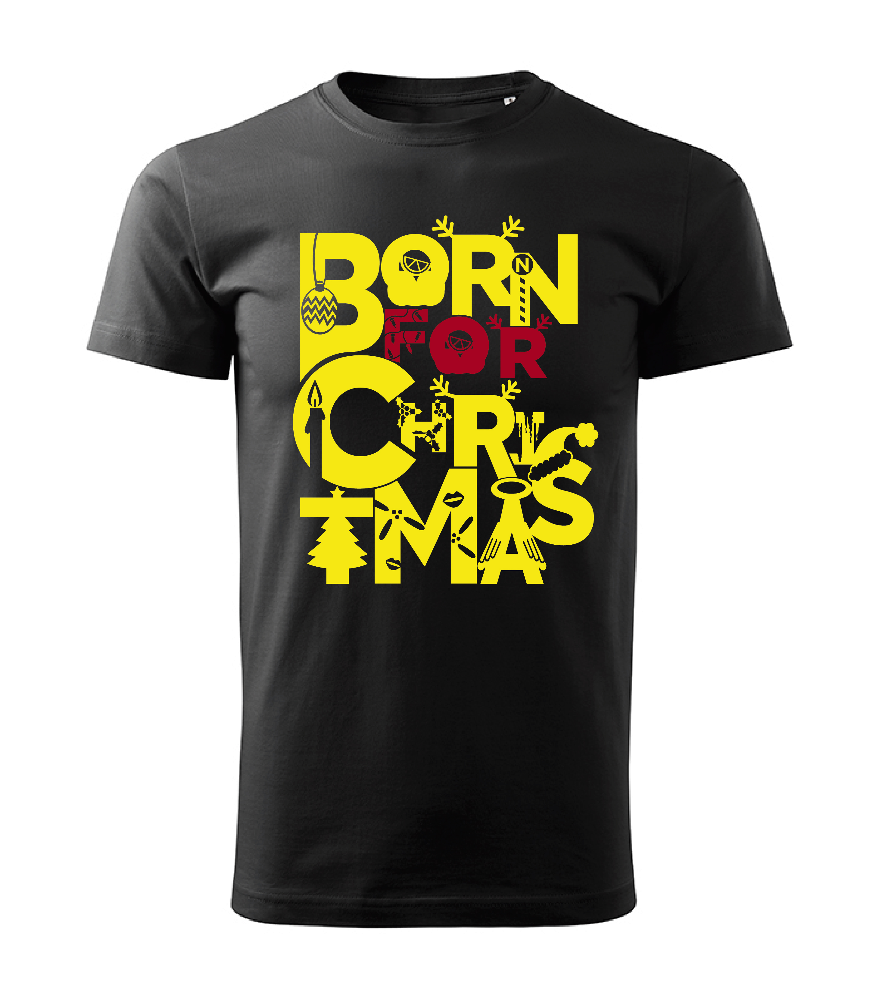 Unisex tričko - čierne tričko Born for Christmas