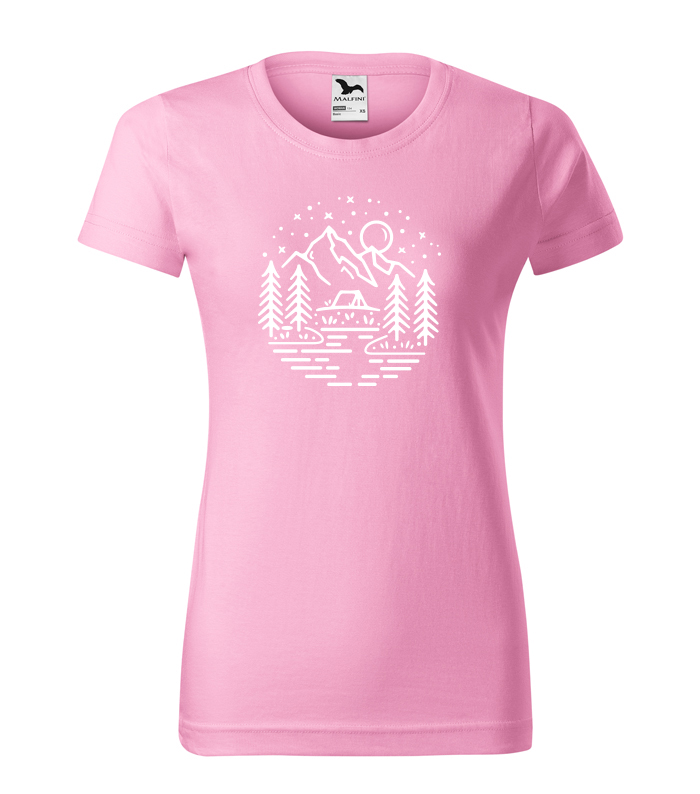 Dámske tričko - ružové tričko s potlačou Nature Art