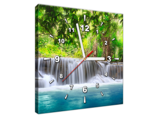Obraz s hodinami Vodopád