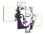 Obraz Marilyn Monroe s fialovými perami