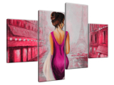Obraz na plátne Prechádzka v Paríži v ružovej