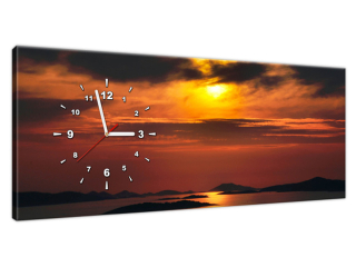 Štýlový obraz s hodinami Chorvátske slnko